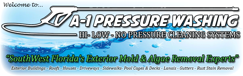 A-1 Pressure Washing & Roof Cleaning, Hi - Low - No Pressure Cleaning Systems, Serving Sarasota, Charlotte, Manatee, and Lee Counties since  1996 - FREE ESTIMATES 941-815-8454